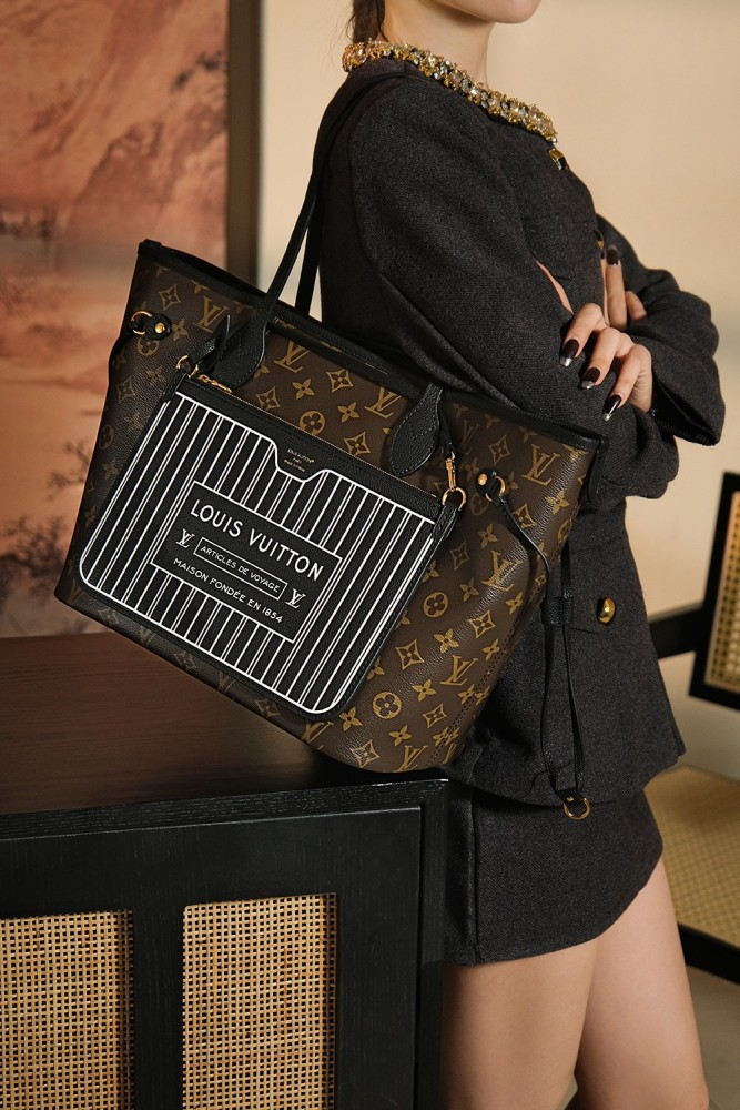 NEVERFULL INSIDE OUT MM - BLACK & TAN