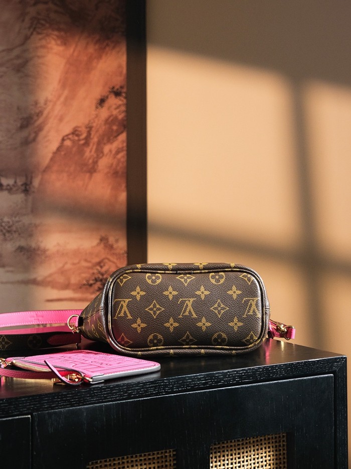 NEVERFULL BANDOULIERE INSIDE OUT BB - BLACK & Rose & DARK FANGO
