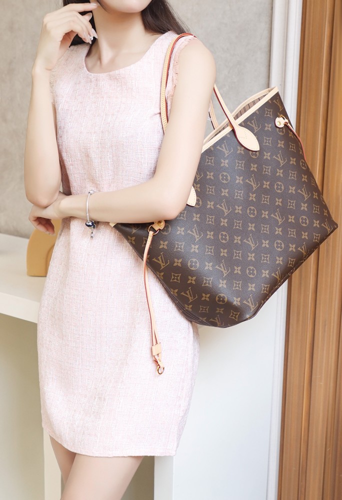 NEVERFULL MM - CHERRY & ROSE BEIGE