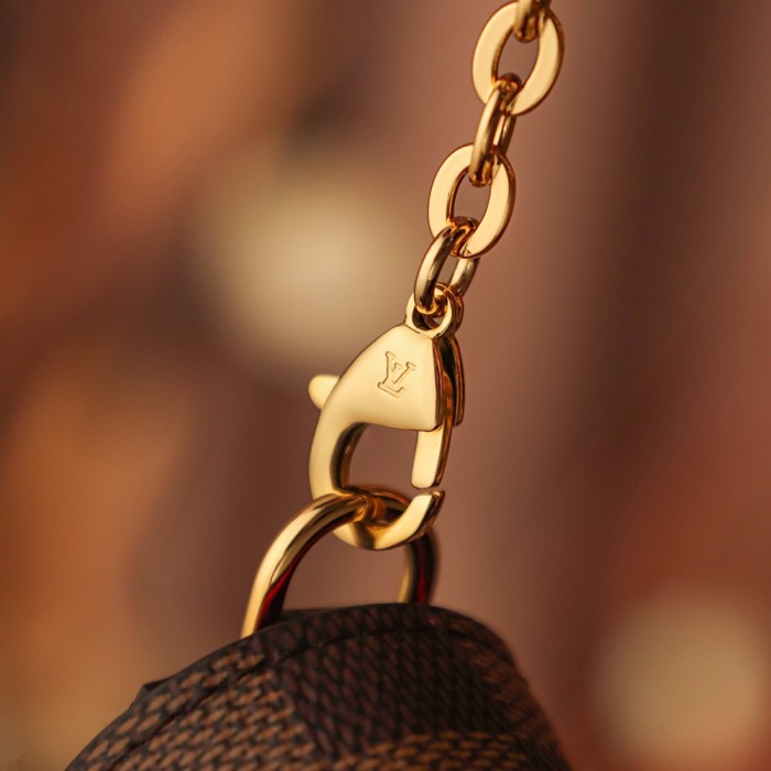 POCHETTE FELICIE BROWN & WHITE CANVAS & BROWN MONGRA