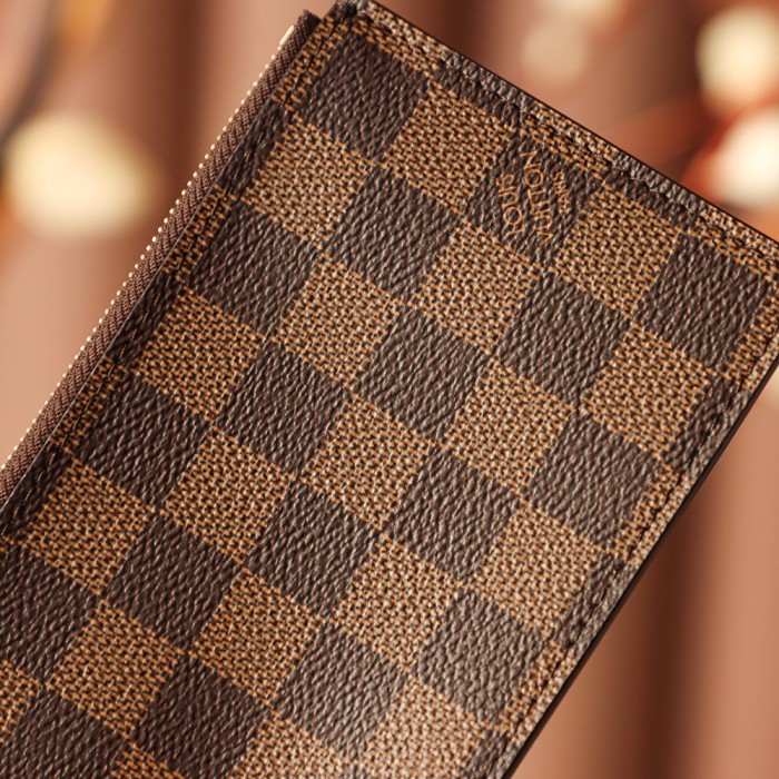 POCHETTE FELICIE BROWN & WHITE CANVAS & BROWN MONGRA