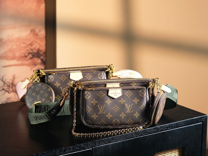 MULTI POCHETTE ACCESSOIRES - LIGHT PINK & KHAKI