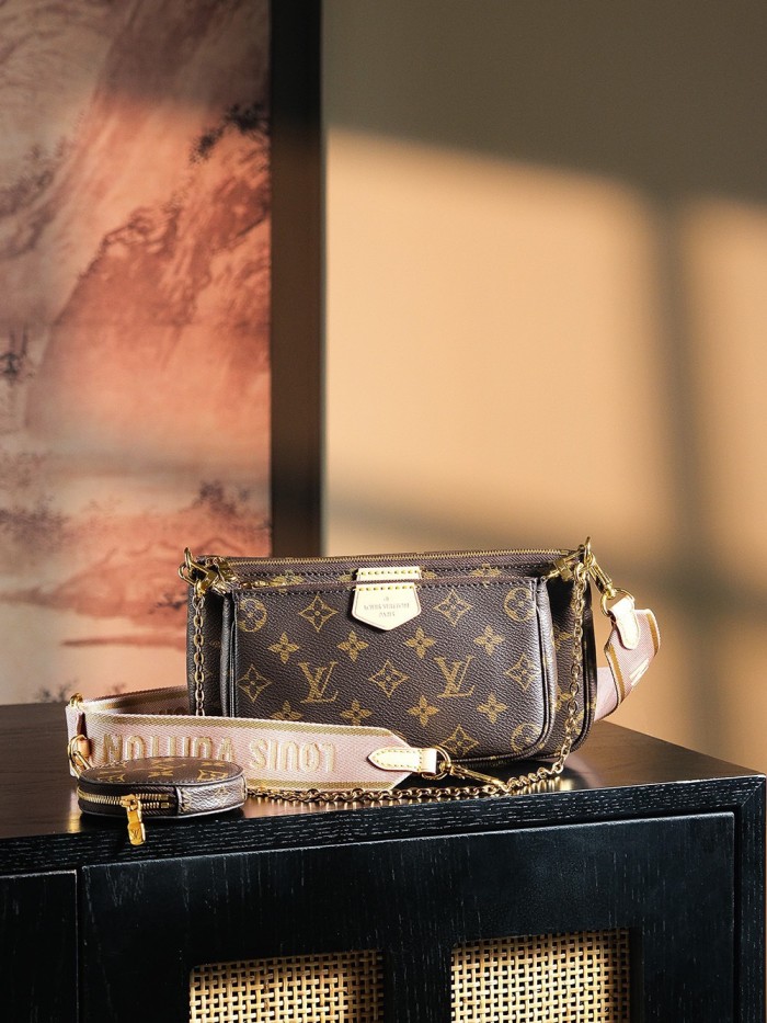 MULTI POCHETTE ACCESSOIRES - LIGHT PINK & KHAKI