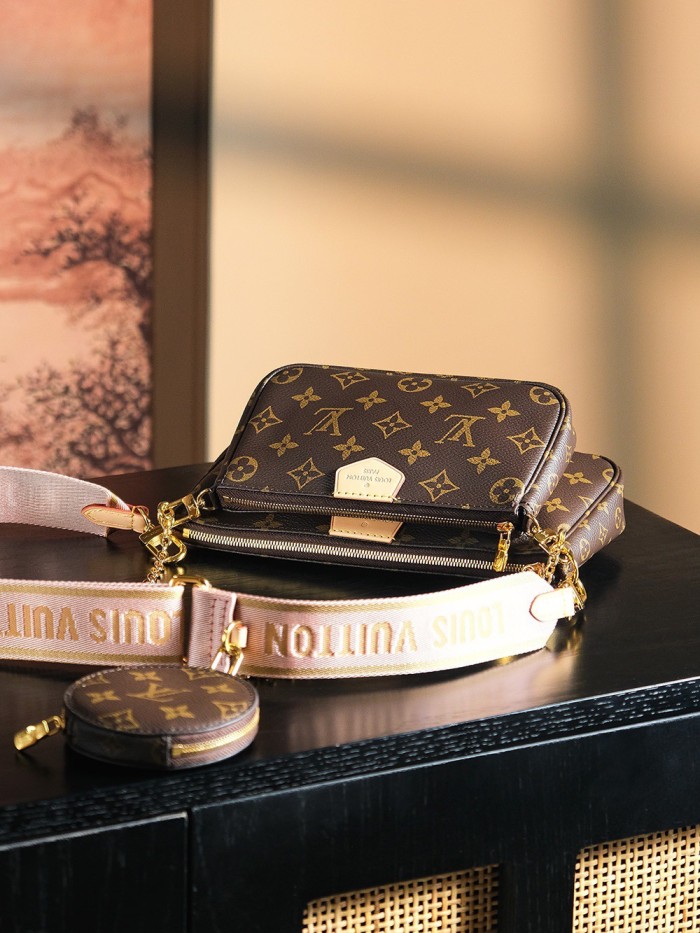 MULTI POCHETTE ACCESSOIRES - LIGHT PINK & KHAKI