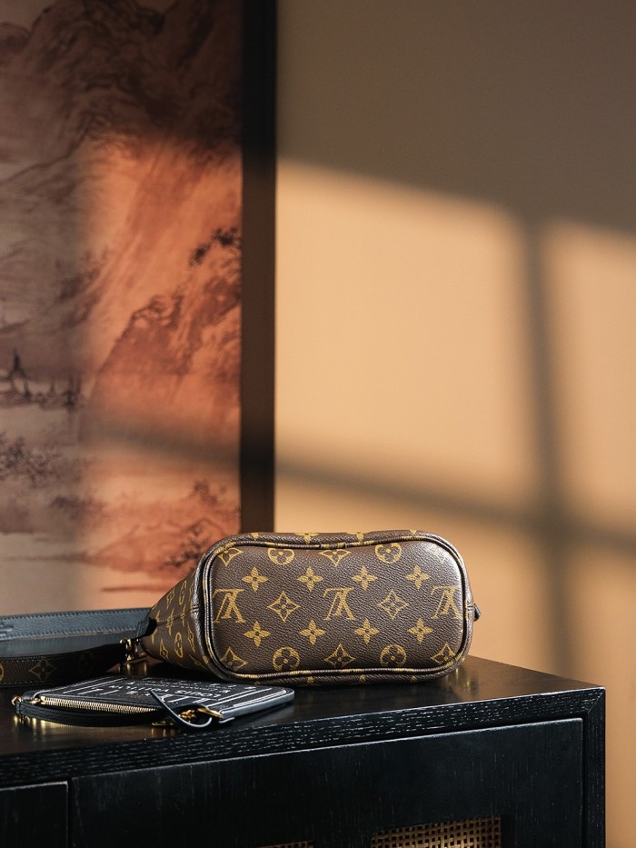 NEVERFULL BANDOULIERE INSIDE OUT BB - BLACK & Rose & DARK FANGO