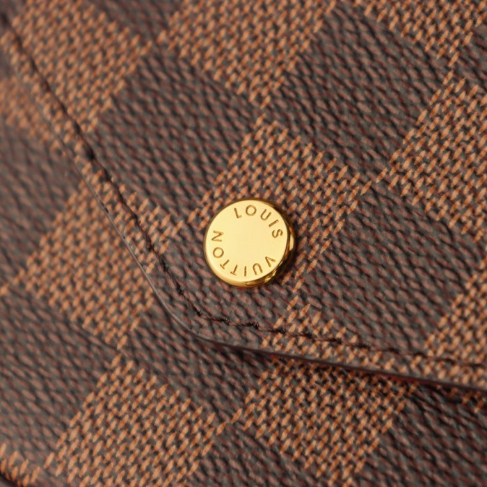 POCHETTE FELICIE BROWN & WHITE CANVAS & BROWN MONGRA