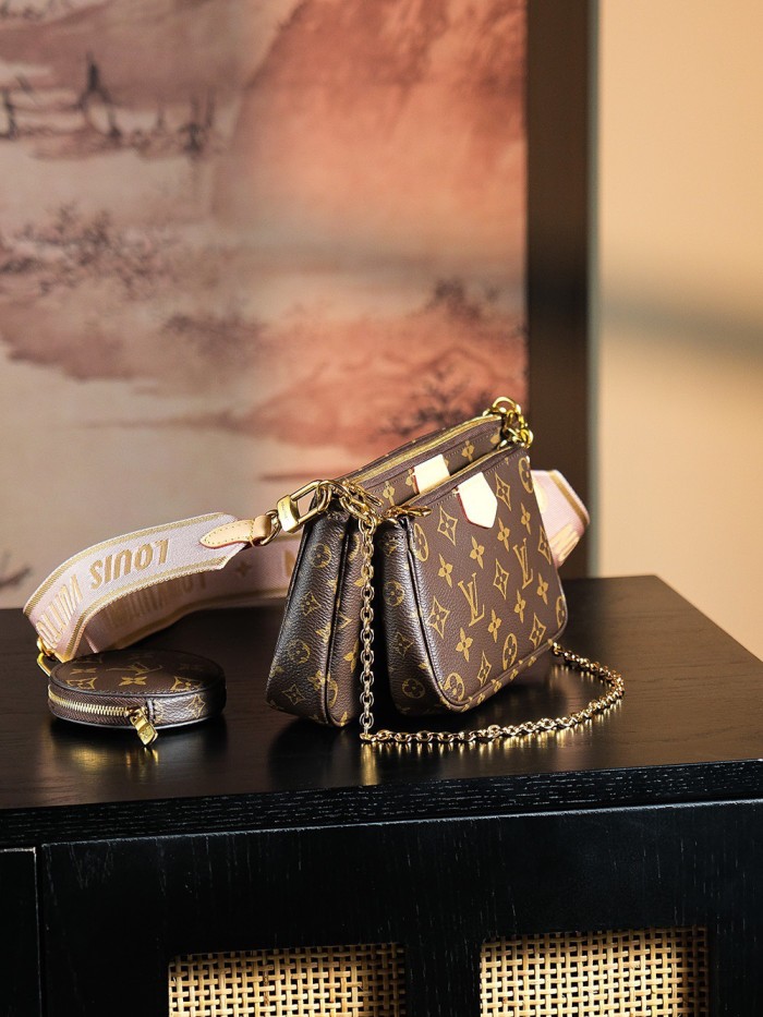 MULTI POCHETTE ACCESSOIRES - LIGHT PINK & KHAKI