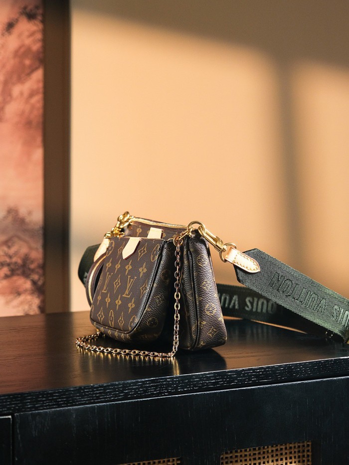 MULTI POCHETTE ACCESSOIRES - LIGHT PINK & KHAKI