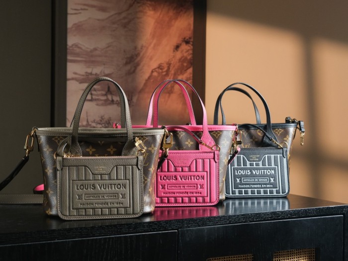 NEVERFULL BANDOULIERE INSIDE OUT BB - BLACK & Rose & DARK FANGO