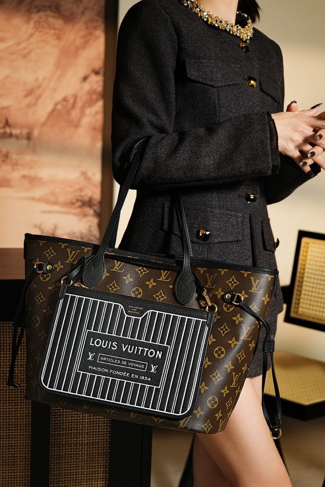 NEVERFULL INSIDE OUT MM - BLACK & TAN