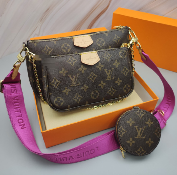 Multi Pochette Accessoires - Black & Beige & Brown & Green & Pink & Red & RoseRed