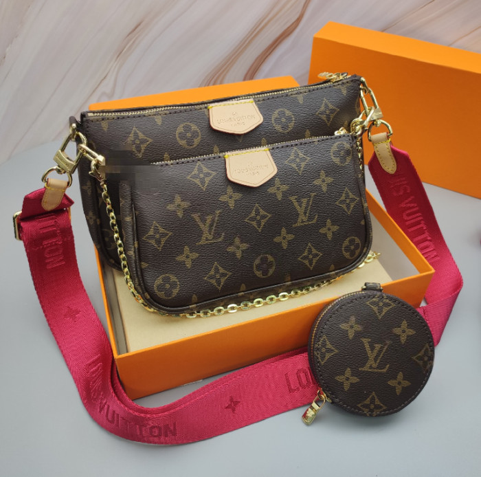 Multi Pochette Accessoires - Black & Beige & Brown & Green & Pink & Red & RoseRed