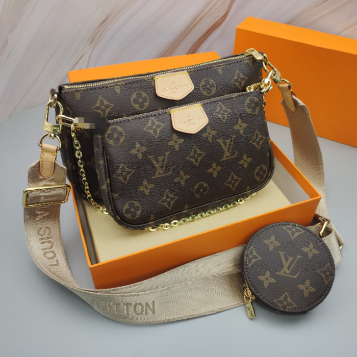 Multi Pochette Accessoires - Black & Beige & Brown & Green & Pink & Red & RoseRed