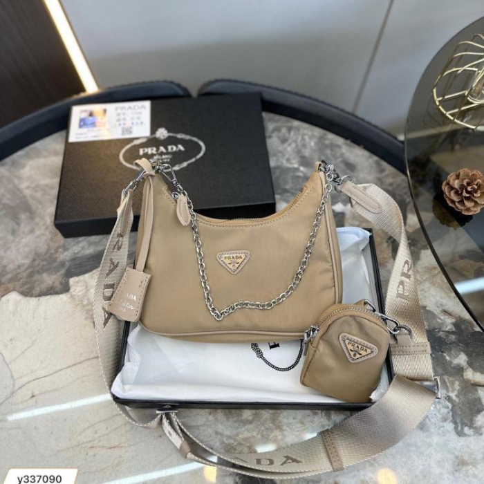 Re-Edition 2005 Re-Nylon bags Black-L & Black-S & White-L & White-S & Beige-L & Beige-S & Khaki-L & Khaki-S & Blue-L & Blue-S & Rose-L & Rose-S