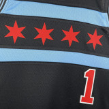 2019 BULLS ROSE #1 Black City Edition Top Quality Hot Pressing NBA Retro Jersey