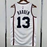 24-25 ROCKETS HARDEN #13 White City Edition Top Quality Hot Pressing NBA Jersey
