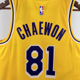 22-23 LAKERS CHAEWON #81 Yellow Top Quality Hot Pressing NBA Jersey(圆领)