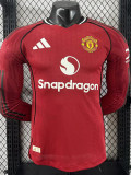 25-26 Man Utd Home Long Sleeve Player Version Soccer Jersey (长袖球员)