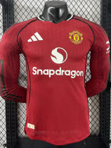 25-26 Man Utd Home Long Sleeve Player Version Soccer Jersey (长袖球员)