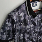 1990 England Away Black Retro Soccer Jersey（带茵宝）