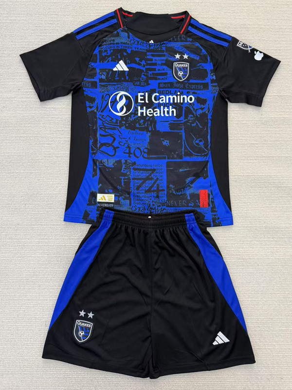 25-26 San Jose Earthquakes Home Kids Soccer Jersey (带章)