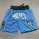 TIMBERWOLVES Light blue City Edition Top Quality NBA Pocket Pants #森林狼