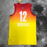 2023 ALL STAR MORANT #12 Yellow Top Quality Hot Pressing NBA Jersey (全明星)