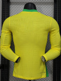 25-26 Brazil Home Long Sleeve Player Version Soccer Jersey (长袖球员)(带星)