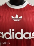 2025 AD Casual Red Player Version Training shirts (三叶草)