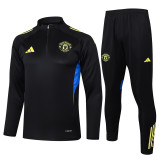 25-26 Man Utd Black Half Pull Tracksuit #B2538(半拉链)