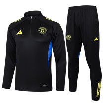 25-26 Man Utd Black Half Pull Tracksuit #B2538(半拉链)