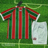 25-26 Fluminense Home Kids Soccer Jersey