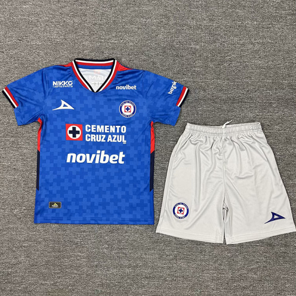 25-26 Cruz Azul Home Kids Soccer Jersey
