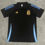 24-25 Argentina Black Polo Short Sleeve (金队标)