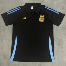 24-25 Argentina Black Polo Short Sleeve (金队标)