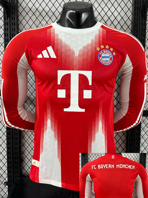 25-26 Bayern Home Long Sleeve Player Version Soccer Jersey (长袖球员)