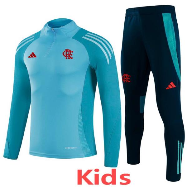 25-26 Flamengo Blue Kids Half Pull Tracksuit (童装)(半拉链)