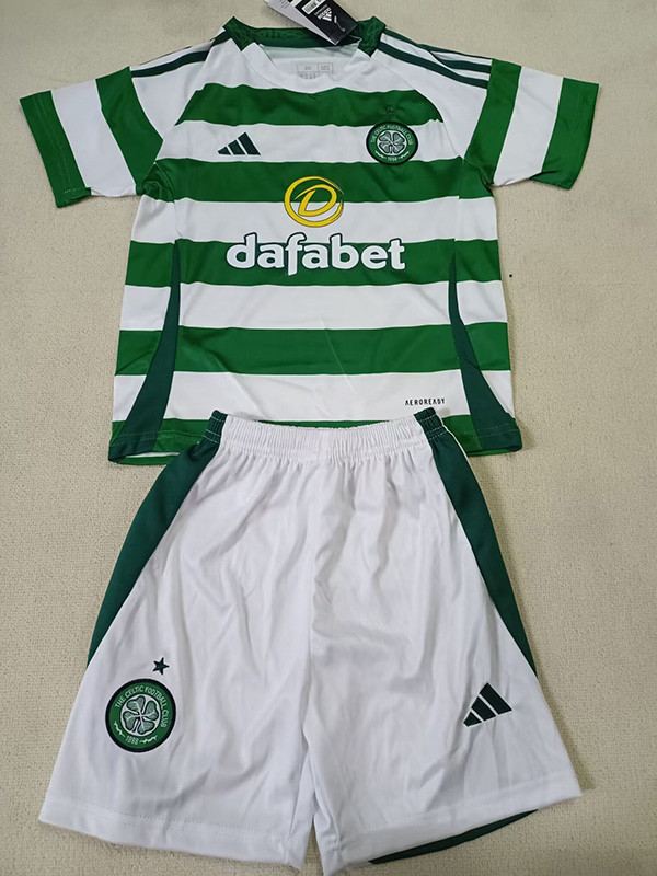 24-25 Celtic Home Kids Soccer Jersey *带广告