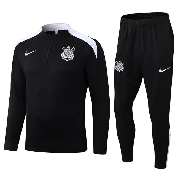 25-26 Corinthians Black Half Pull Tracksuit (半拉链)
