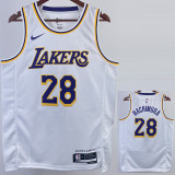22-23 LAKERS HACHIMURA #28 White Top Quality Hot Pressing NBA Jersey(圆领)