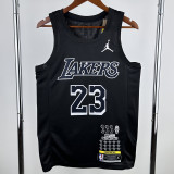 LAKERS JAMES #23 Black Top Quality Hot Pressing NBA Jersey (荣耀版)