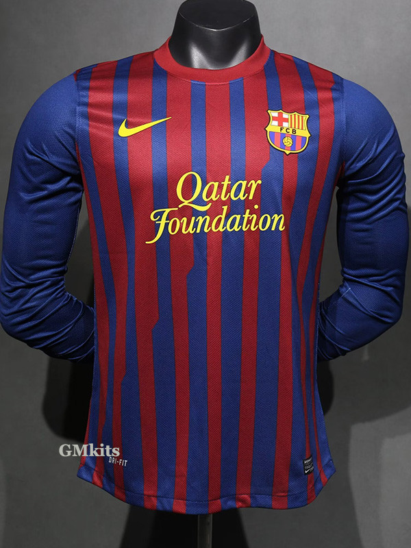 2011-2012 BAR Home Player Version 长袖球员 Long Sleeve Retro Soccer Jersey