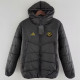 24-25 Man Utd Black Hooded Cotton Coat #棉衣