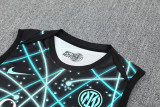 25-26 INT Black blue Tank top and shorts suit