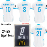 24-25 Marseille Home Player Version Soccer Jersey (Print all Sponsor)