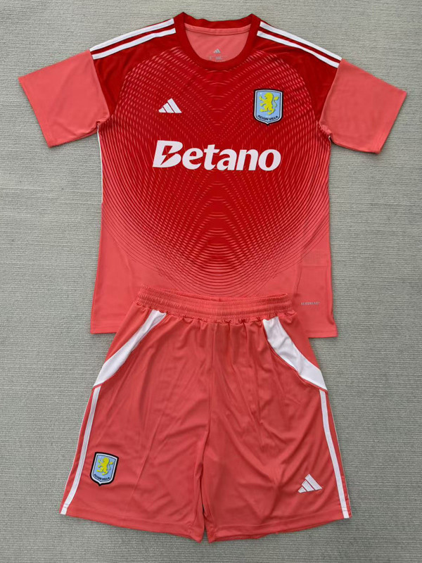 25-26 Aston Villa Orange Goalkeeper Kids Soccer Jersey