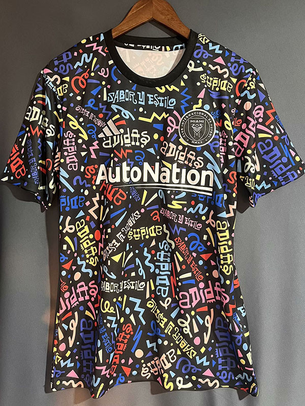 23-24 Inter Miami Blue Black Training Shirts (字母版)