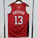 24-25 HEAT ADEBAYO #13 Red City Edition Top Quality Hot Pressing NBA Jersey (V领）