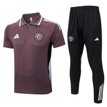 25-26 Man Utd Grey purple Polo Tracksuit #C2537