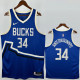 24-25 BUCKS ANTETOKOUNMPO #34 Blue City Edition Top Quality Hot Pressing NBA Jersey(V领)